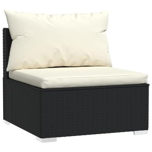 Loungesæt til haven 8 dele med hynder polyrattan sort