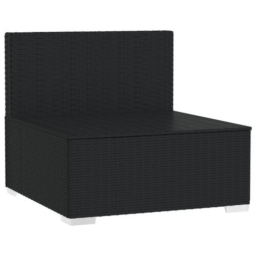 Midtersæde til havesofa med hynder polyrattan sort