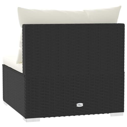 Midtersæde til havesofa med hynder polyrattan sort