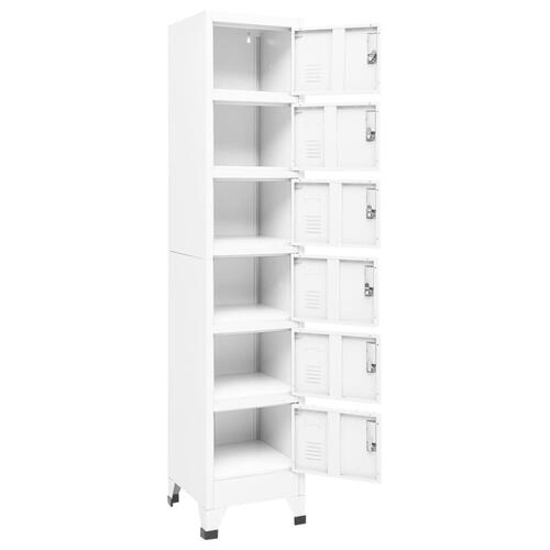 Skab 38x40x180 cm stål hvid