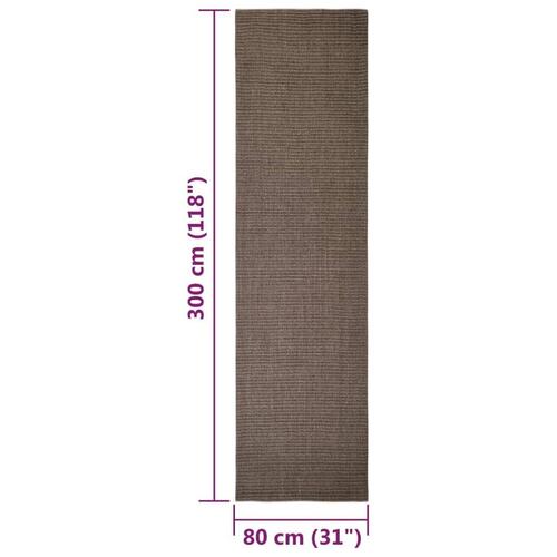 Gulvtæppe 80x300 cm naturlig sisal brun