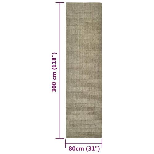 Gulvtæppe 80x300 cm naturlig sisal grøn