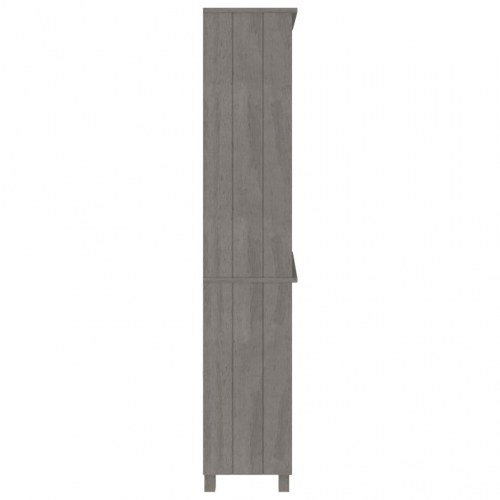 Højskab HAMAR i massivt fyrretræ - lysegrå, 85×35×180 cm