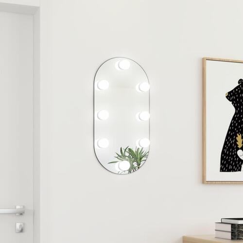 Spejl med LED-lamper 60x30 cm oval glas