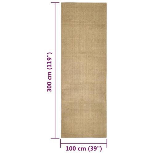Gulvtæppe 100x300 cm naturlig sisal sandfarvet