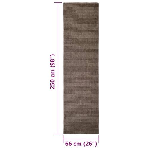 Gulvtæppe 66x250 cm naturlig sisal brun