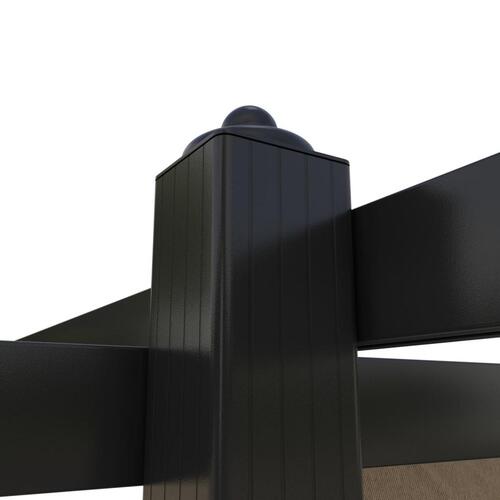 Havepavillon med sammenrulleligt tag 3x3 m gråbrun