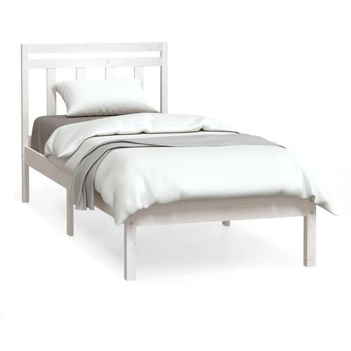 Sengeramme 90x190 cm Single massivt træ hvid