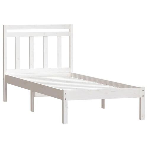 Sengeramme 90x190 cm Single massivt træ hvid
