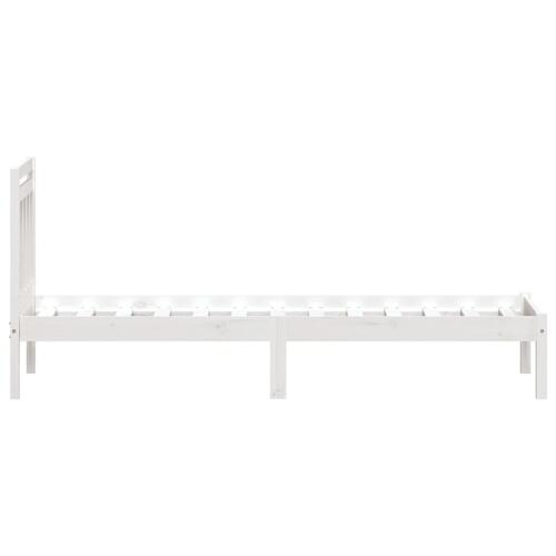 Sengeramme 90x190 cm Single massivt træ hvid