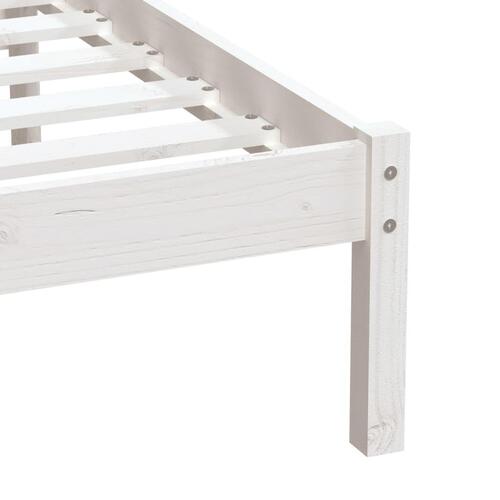 Sengeramme 90x190 cm Single massivt træ hvid