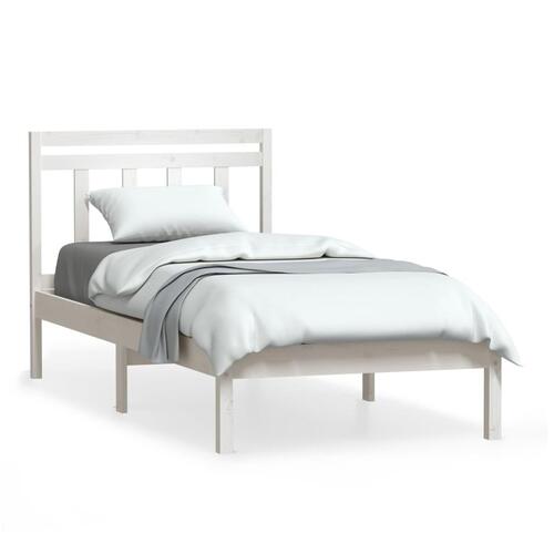 Sengeramme 90x200 cm massivt fyrretræ hvid