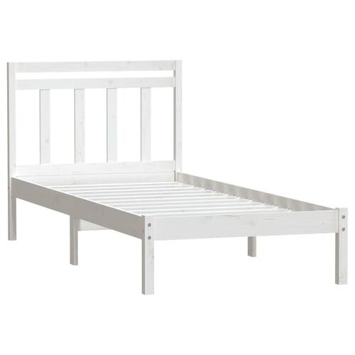 Sengeramme 90x200 cm massivt fyrretræ hvid