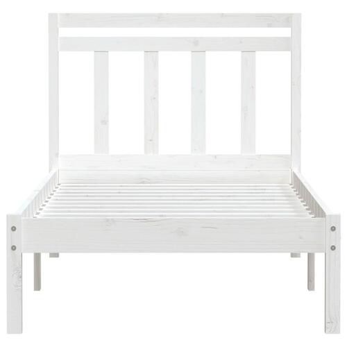 Sengeramme 90x200 cm massivt fyrretræ hvid