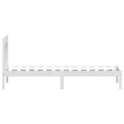 Sengeramme 90x200 cm massivt fyrretræ hvid