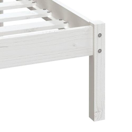 Sengeramme 90x200 cm massivt fyrretræ hvid