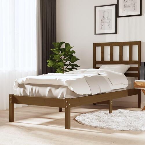 Sengeramme 75x190 cm Small Single massivt fyrretræ gyldenbrun