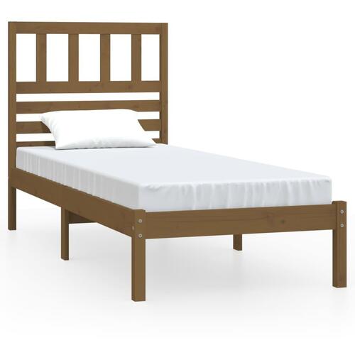 Sengeramme 75x190 cm Small Single massivt fyrretræ gyldenbrun