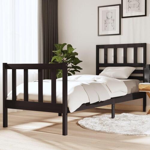 Sengeramme 75x190 cm Small Single massivt træ sort