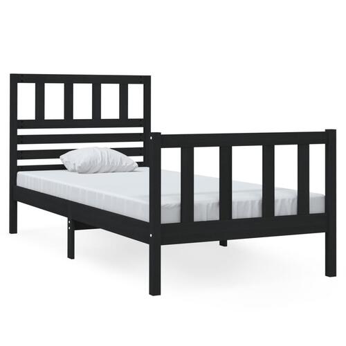 Sengeramme 75x190 cm Small Single massivt træ sort