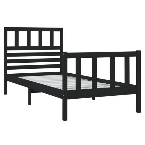 Sengeramme 75x190 cm Small Single massivt træ sort