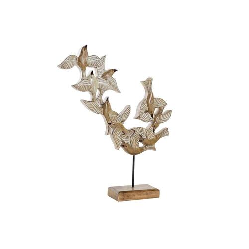 Dekorativ figur Beige Jern Fugle (49 x 11,5 x 63 cm)