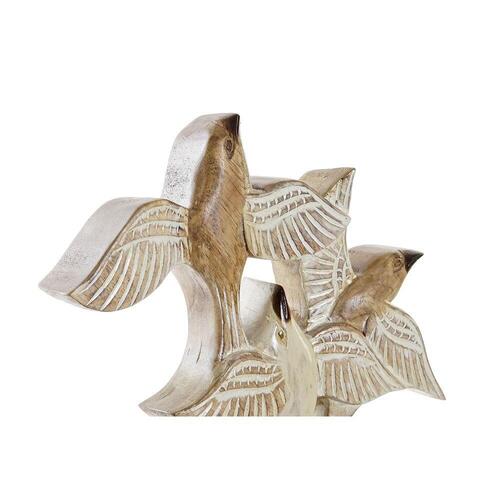Dekorativ figur Beige Jern Fugle (49 x 11,5 x 63 cm)