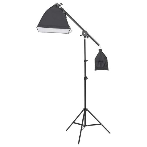 Belysningssæt til fotostudie med baggrunde og reflektor