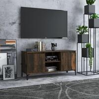 Tv-skab med metalben 103,5x35x50 cm røget egetræsfarve