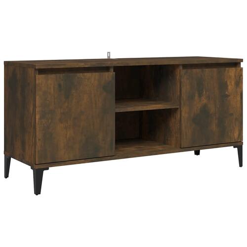 Tv-skab med metalben 103,5x35x50 cm røget egetræsfarve