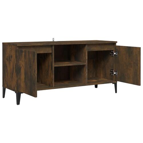 Tv-skab med metalben 103,5x35x50 cm røget egetræsfarve