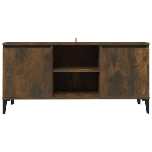 Tv-skab med metalben 103,5x35x50 cm røget egetræsfarve