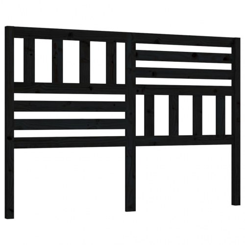 Sengegavl i massivt fyrretræ - sort, 166 x 4 x 100 cm