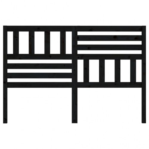 Sengegavl i massivt fyrretræ - sort, 166 x 4 x 100 cm