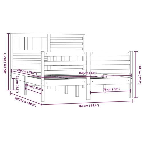 Sengeramme 160x200 cm massivt træ
