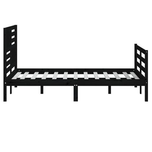 Sengeramme 160x200 cm massivt træ sort