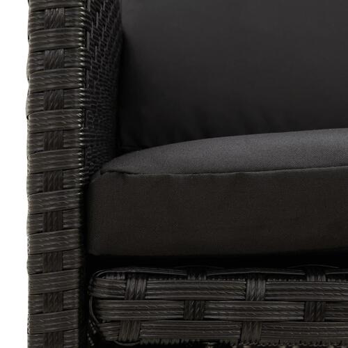 Havestole med hynder 4 stk. polyrattan sort