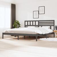 Sengeramme 200x200 cm massivt fyrretræ grå