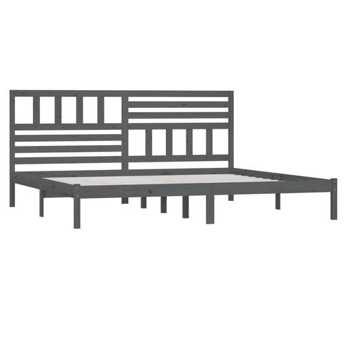 Sengeramme 200x200 cm massivt fyrretræ grå
