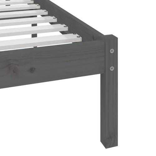 Sengeramme 200x200 cm massivt fyrretræ grå