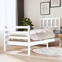 Sengeramme 75x190 cm Small Single massivt træ hvid