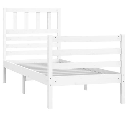 Sengeramme 75x190 cm Small Single massivt træ hvid