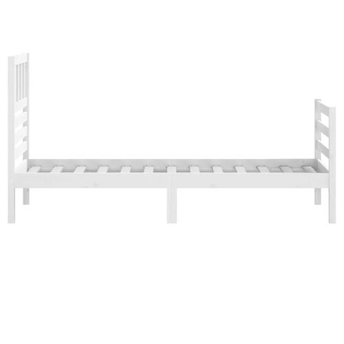 Sengeramme 75x190 cm Small Single massivt træ hvid