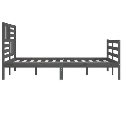Sengeramme 200x200 cm massivt træ grå