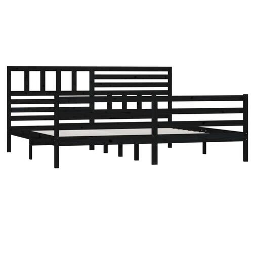 Sengeramme 200x200 cm massivt træ sort