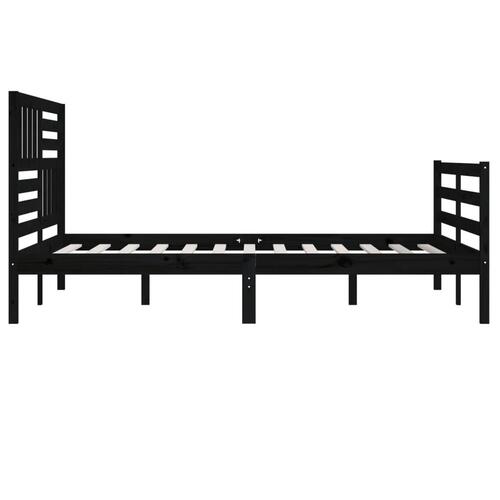Sengeramme 200x200 cm massivt træ sort