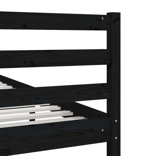 Sengeramme 200x200 cm massivt træ sort