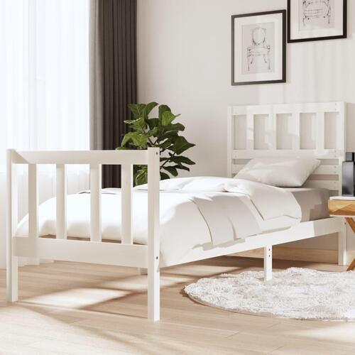 Sengeramme 75x190 cm Small Single massivt træ hvid