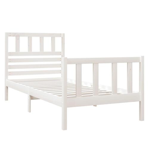 Sengeramme 75x190 cm Small Single massivt træ hvid