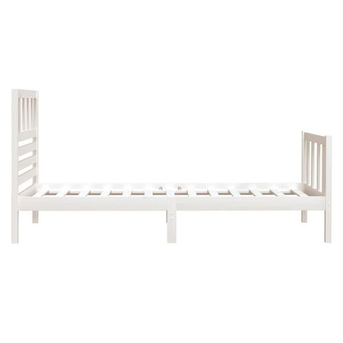 Sengeramme 75x190 cm Small Single massivt træ hvid